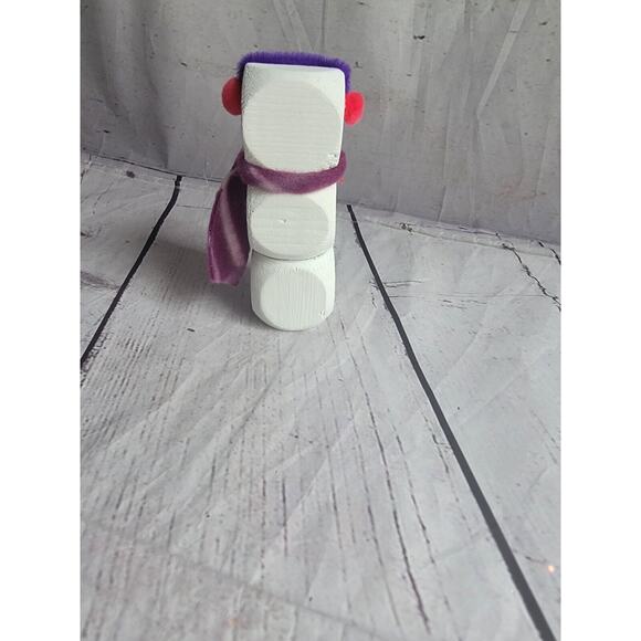 Wooden Handmade Snowman Winter Tiered Tray Home Decor Shelf Sitterneon Pink New - Picture 5 of 6